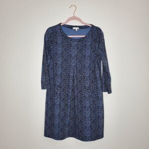 Tyler Boe Dark Blue Pattern Dress | Medium